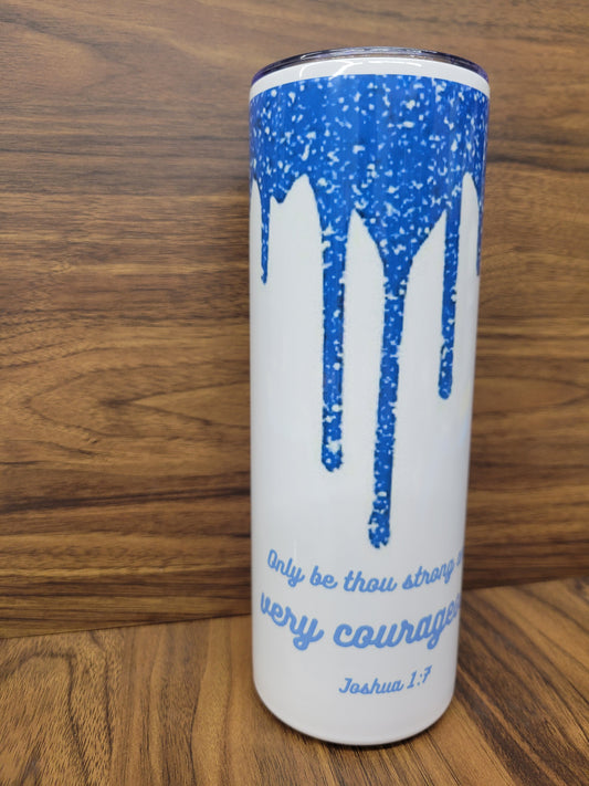 20oz Blue Glitter Tumbler