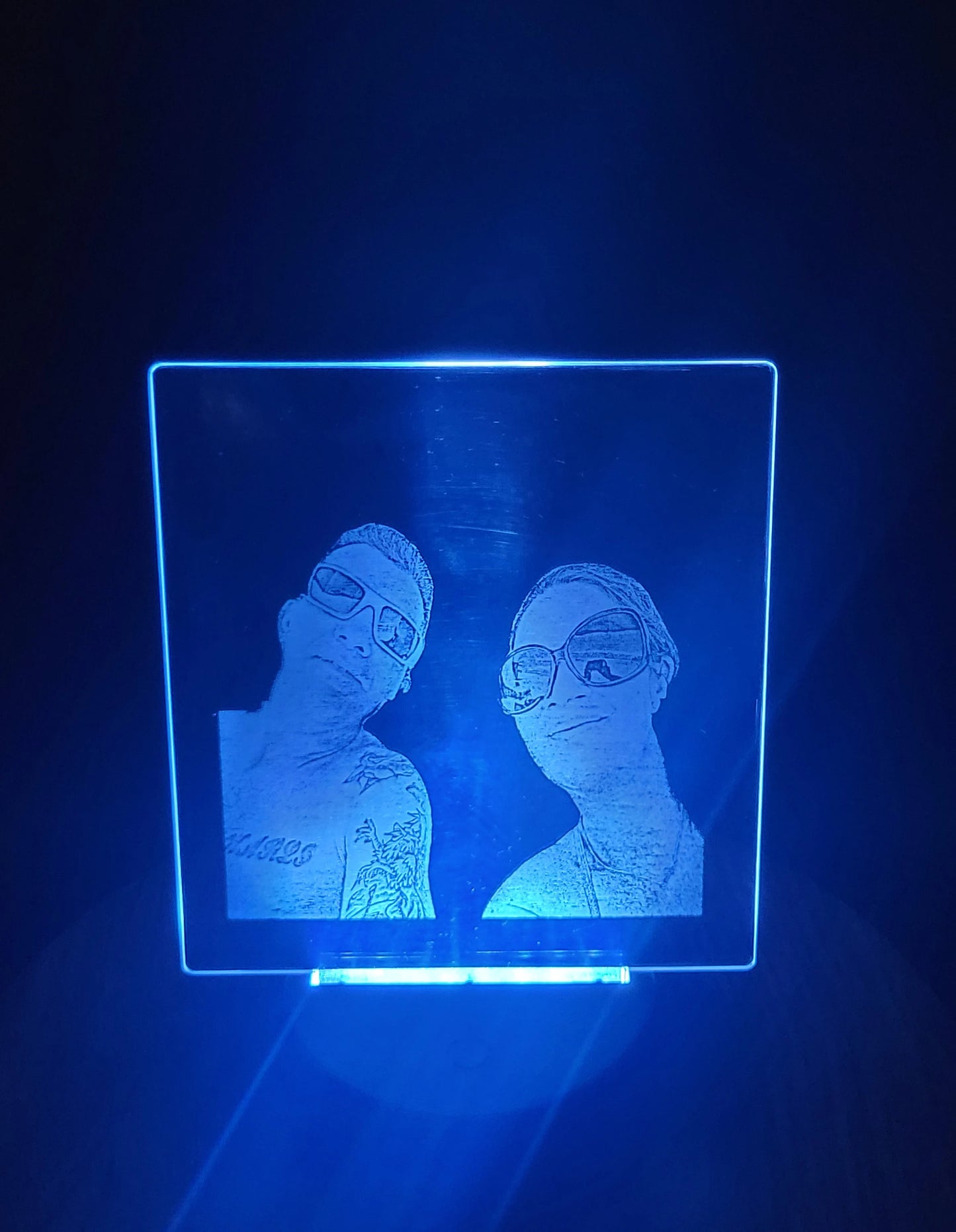 LED light up acrylic photo w/base & remote